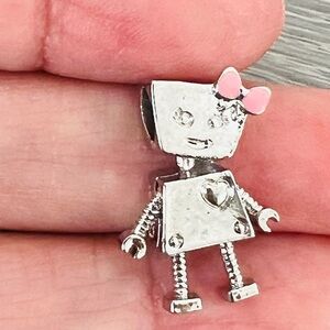 Silver plated Girl Robot Bracelet charm